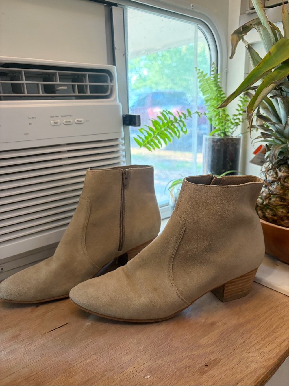 Women’s Taupe Suede Ankle Boots - Classic Chelsea Heel